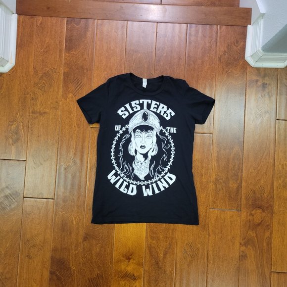 WOMENS BELLA CANVAS - SISTERS OF THE WILD WIND TSHIRT - BLACK - Picture 6 of 7